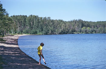 Photo of Bev, age 9, Waskesiu Lake