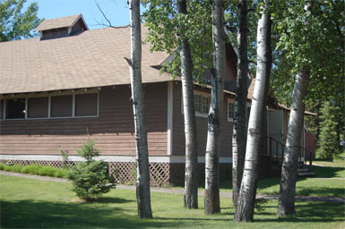 The Community Hall at Waskesiu where the fictional scenes of the Pinter Play occurred